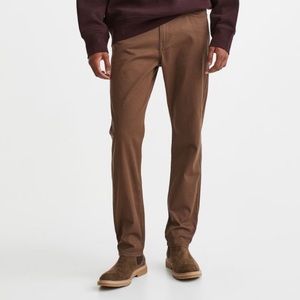 Brown Slim Fit Cotton Twill Pants - H&M